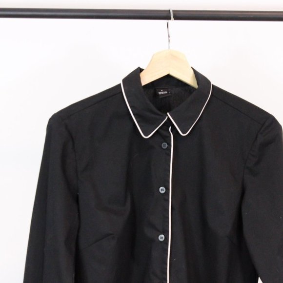 *SHEIN Black Button Down Blouse - Picture 5 of 7